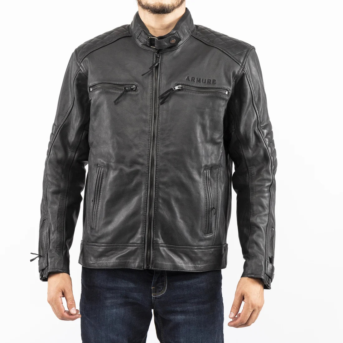 CASACO ARMURE CHARLE LEATHER AAA BLACK